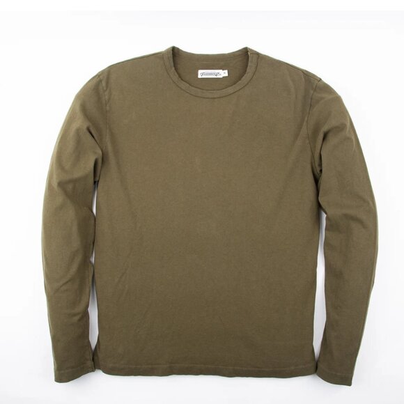 FREENOTE CLOTH L/S CREW/ Gently pre-owned - DARK OLIVE FREENOTE CLOTH 9 OZ - Picture 1 of 3